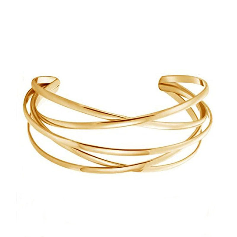 Wholesale exaggerated arm bracelet hollow personality arm ring mesh metal bracelet