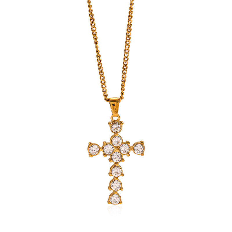 Wholesale Stainless Steel Cross Necklace Retro Necklace