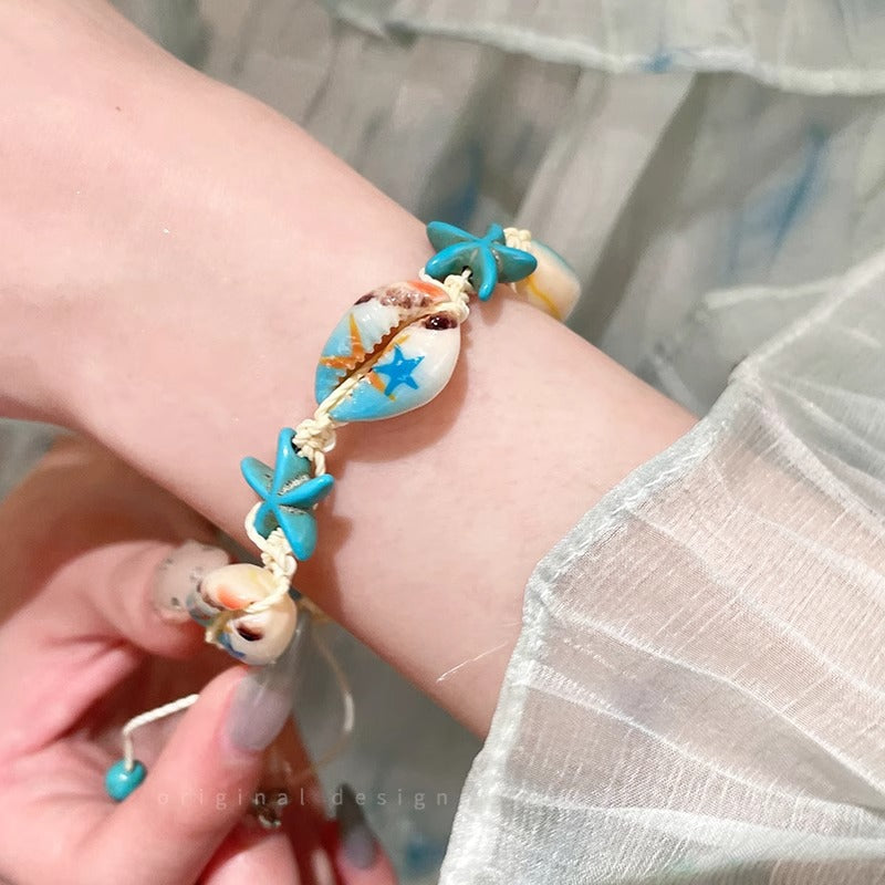 Wholesale Niche Seaside Shell Star Bracelet Alloy Electroplated Beach Vacation Fashion Accessory
