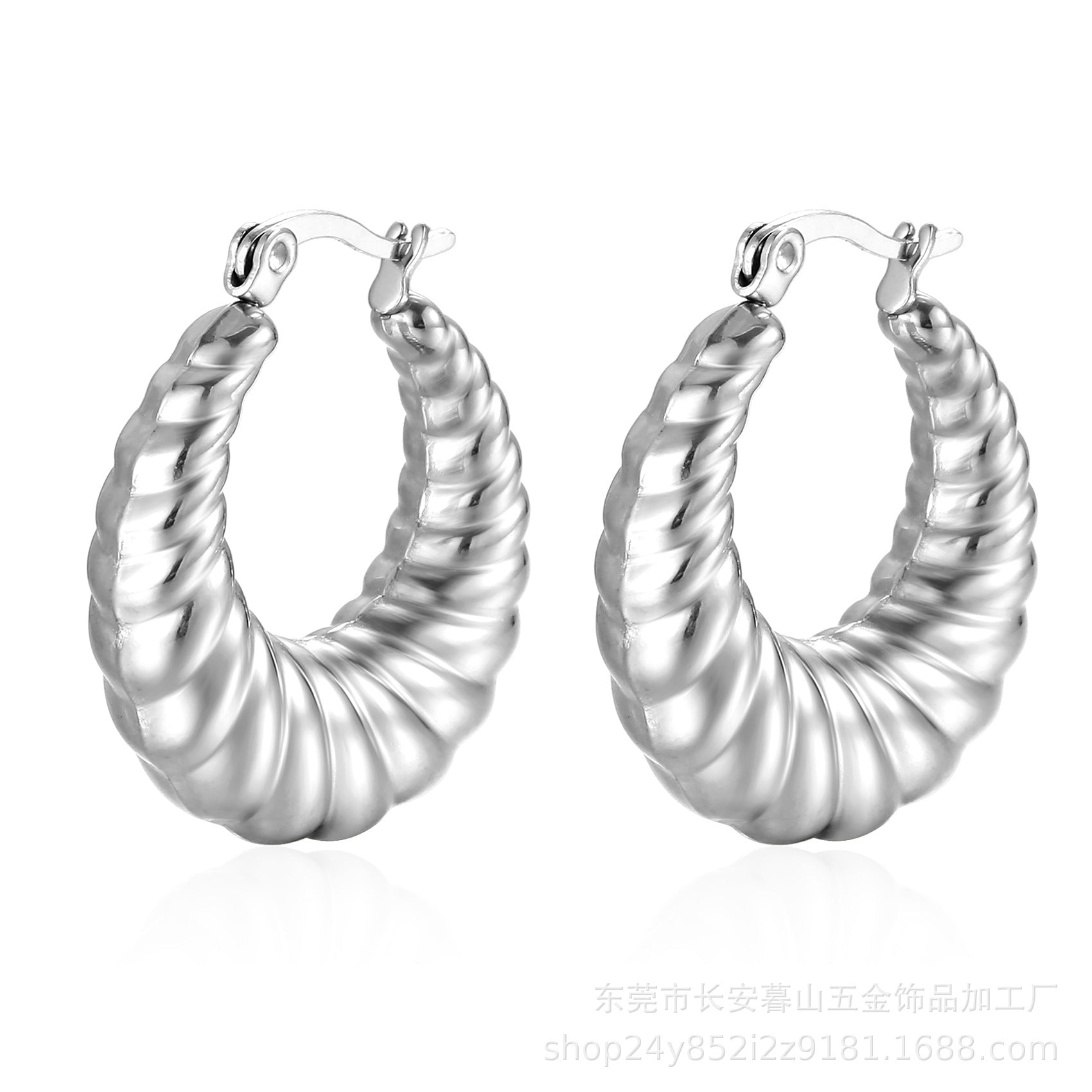 Wholesale Round Stainless Steel Hollow Earrings ACC-ES-MuShan053