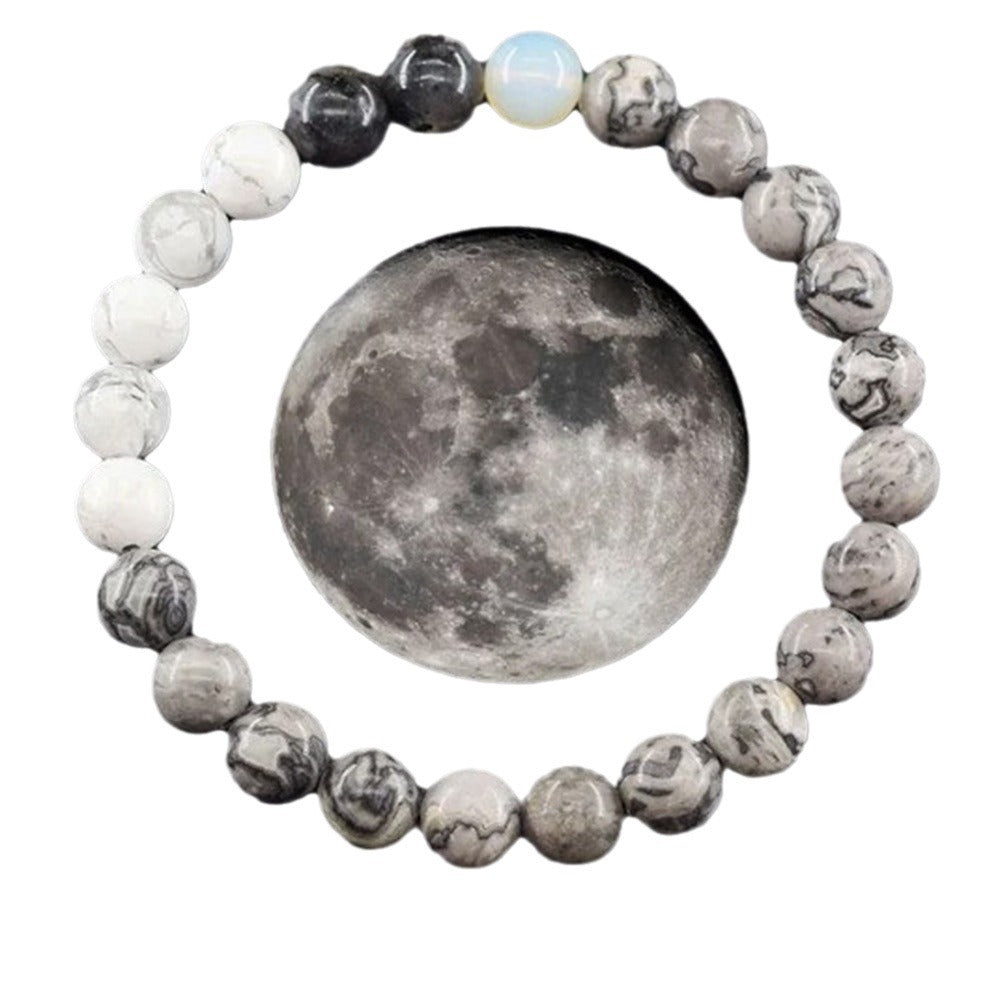 Wholesale  eight planets natural stone beaded bracelet