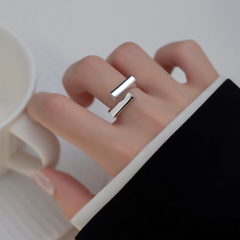 Wholesale Geometric Staggered Silver Ring