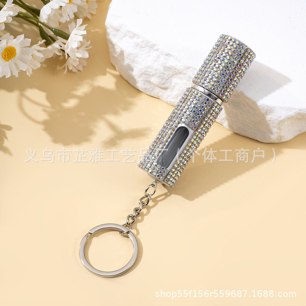 Wholesale Diamond Girl' s Perfume Bottled Keychain Portable with 5ml Jewelry Keychains Accessories