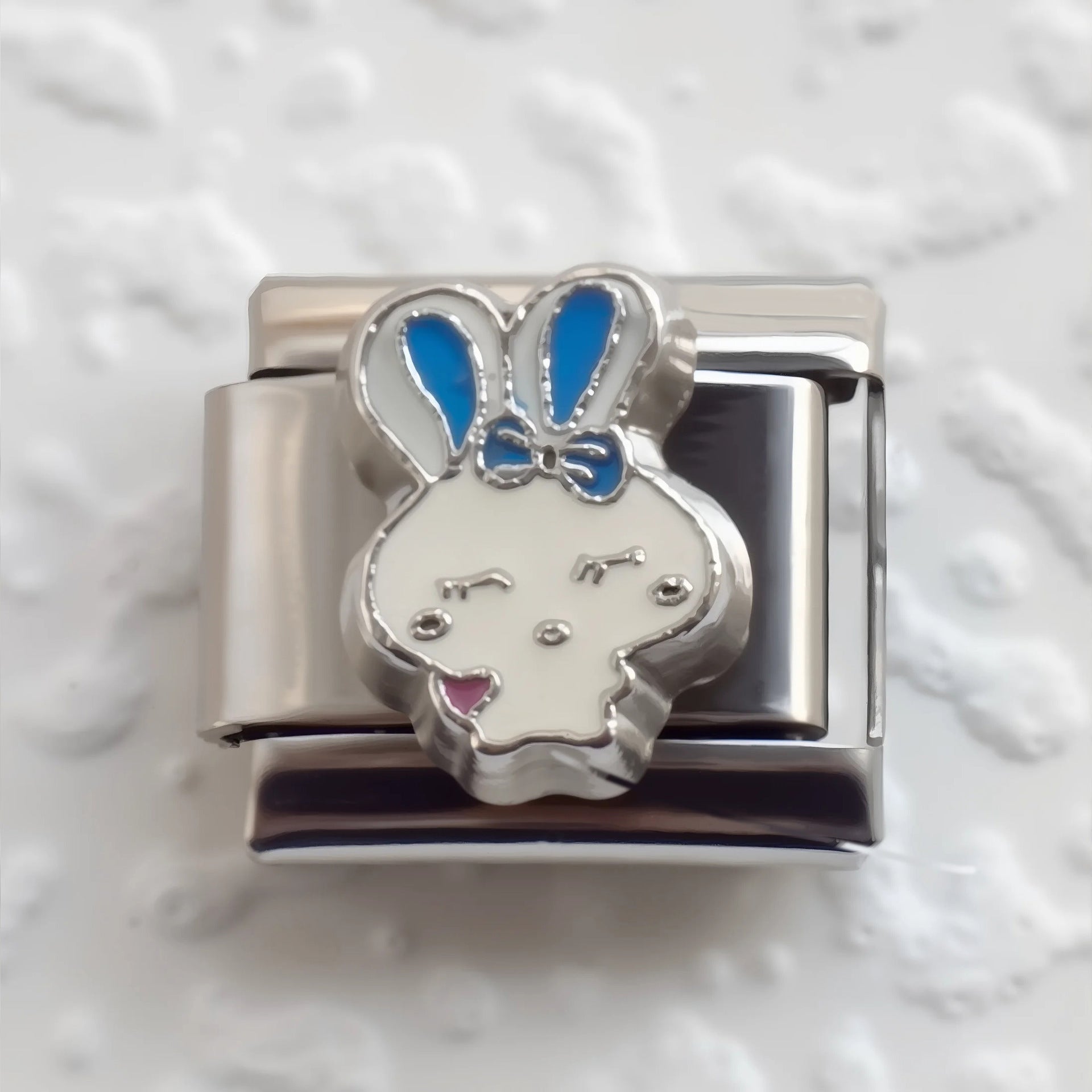 Wholesale 5pcs Italian Charm Bracelet 9mm DIY Splicing Easter Egg Rabbit Stainless Steel Composable Bracelet