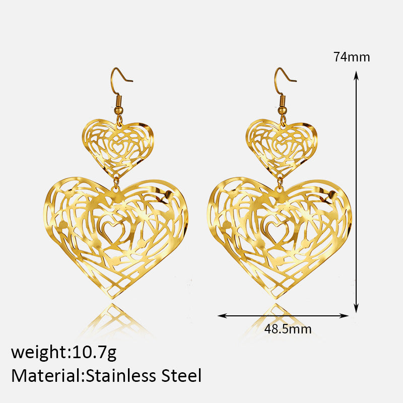 Wholesale  Luxury Geometric Shape Stainless Steel Earrings