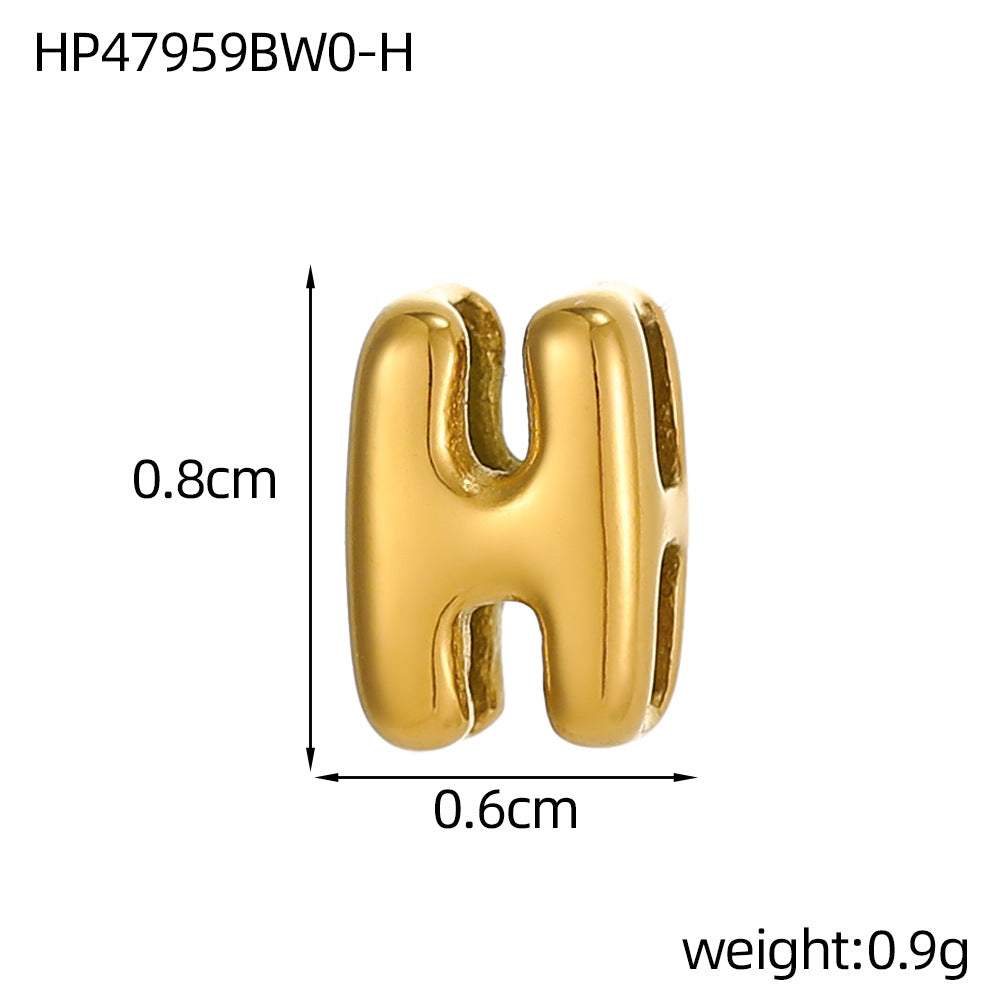 Wholesale Hollow small letters stainless steel plated 18K gold mini pendant