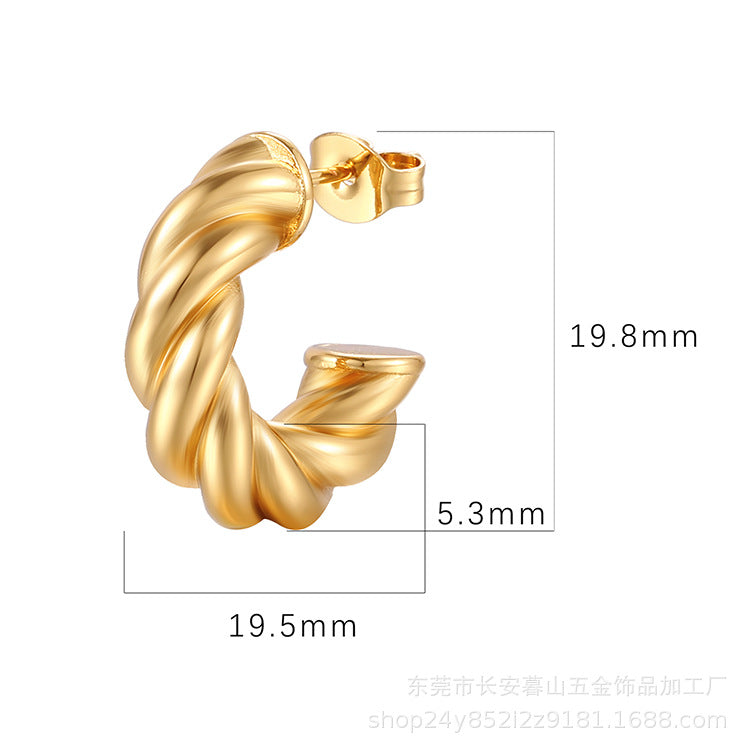 Wholesale  18K Gold Stainless Steel Earrings  Geometric  Irregular Earrings