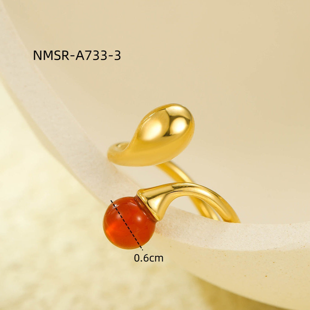 Wholesale  Stainless Steel Irregular Geometric Opening Ring