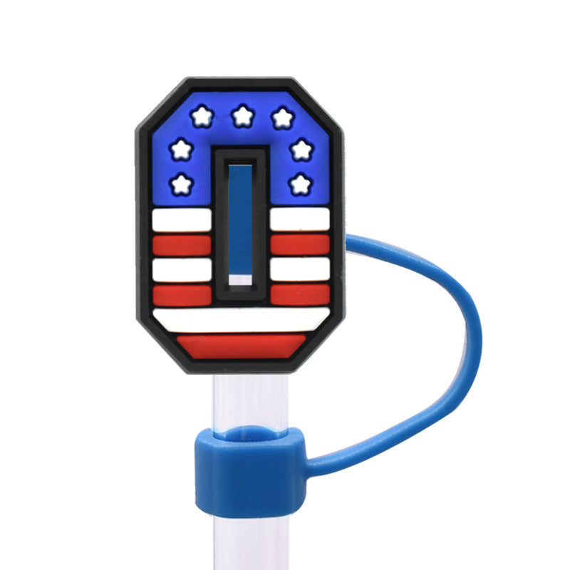 Wholesale Random 100pcs dustproof straw cap letter Straw Cover Straw Tube Cap