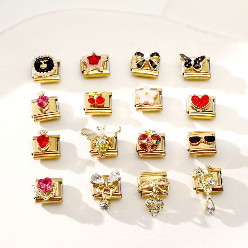 Wholesale Stainless Steel Gold European Style Bowknot DIY Charm Bracelet Jewelry Accessory For Everyday Wear