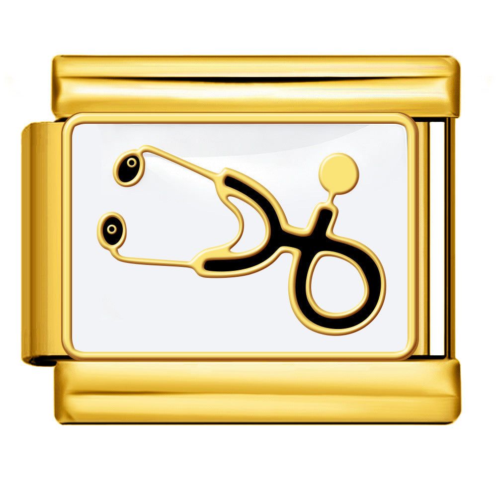 Wholesale Gold Italian Modular Charm Bracelet Stainless Steel Welded Plating DIY Jewelry Accessory for Boutique Resale