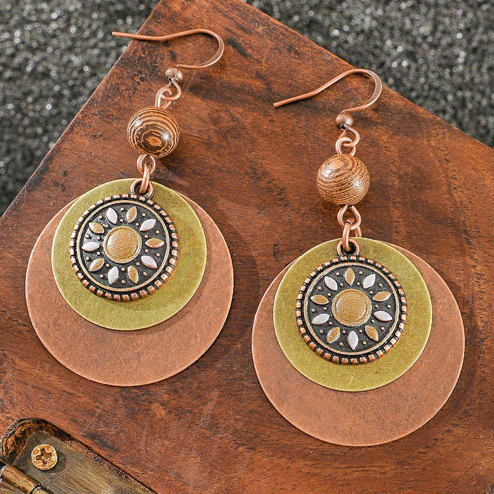 Wholesale Retro Bohemian Ethnic Long Tassel Earrings Zinc Alloy Fashion Accessory