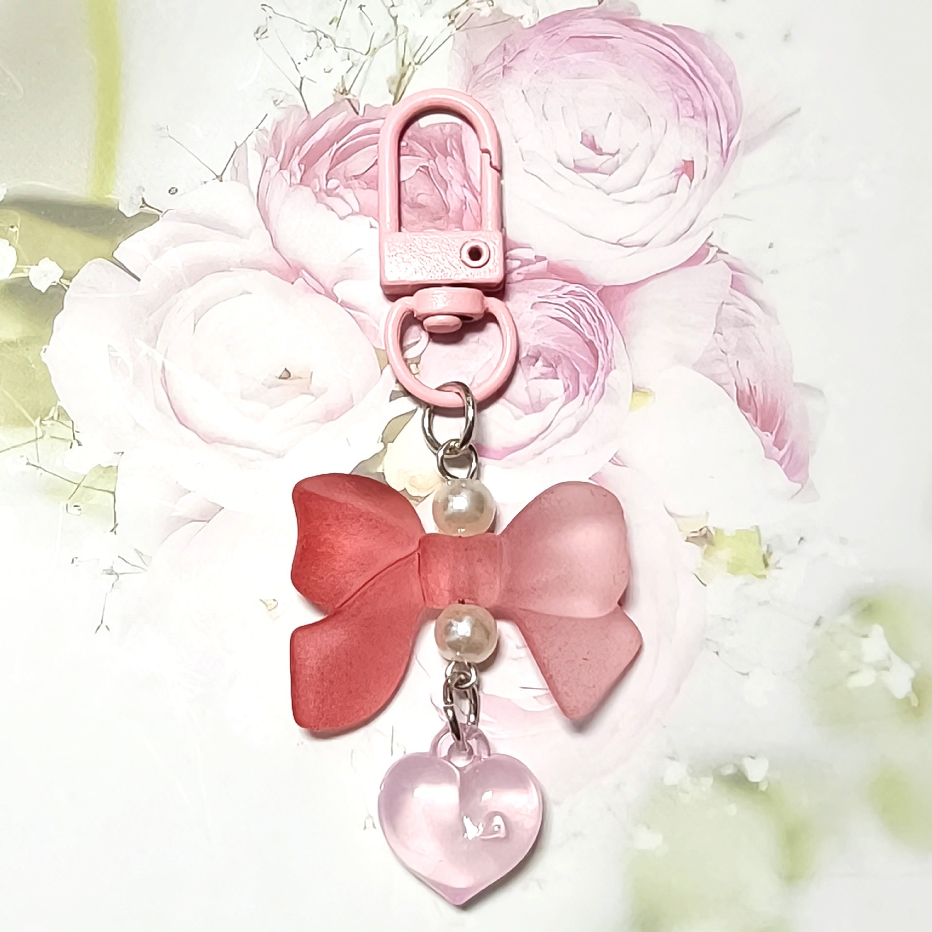 Wholesale Bow Pearl Heart Pendant in Candy Color