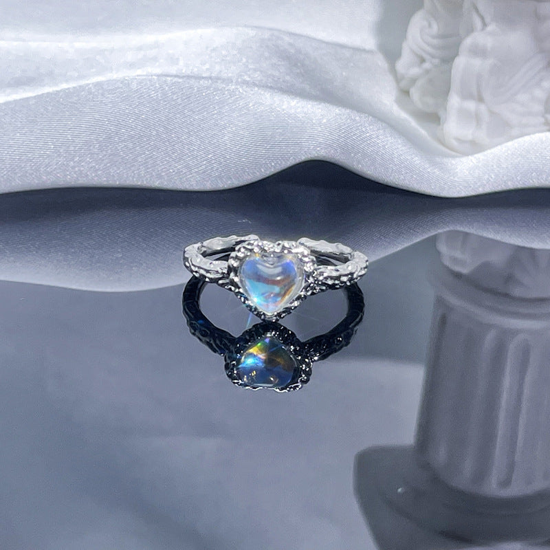 Wholesale Personalized texture Moonstone open ring