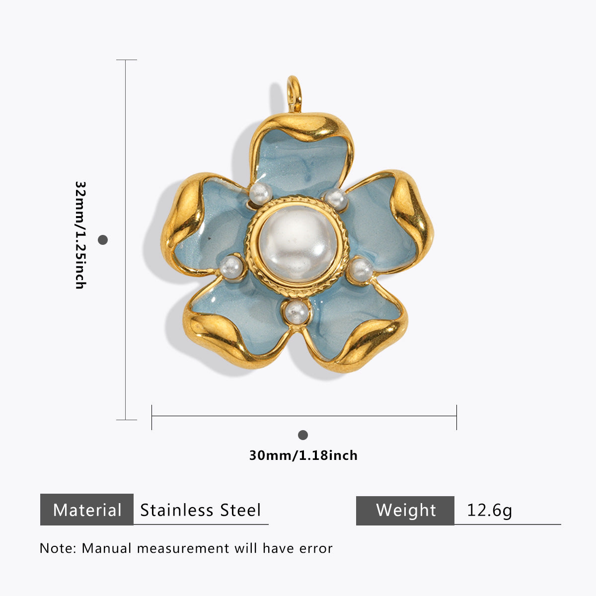 Wholesale 5pcs Stainless steel 18K vacuum plating color  flower pendant