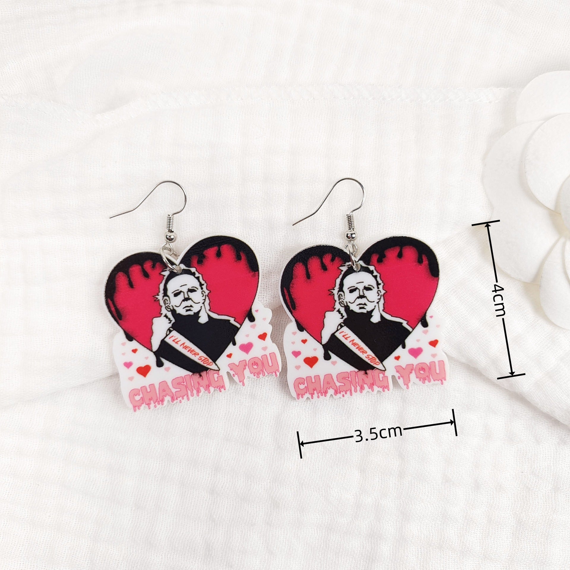 Wholesale Halloween Earrings Funny Pink Ghost Earrings Acrylic Earrings ACC-ES-Jiay004