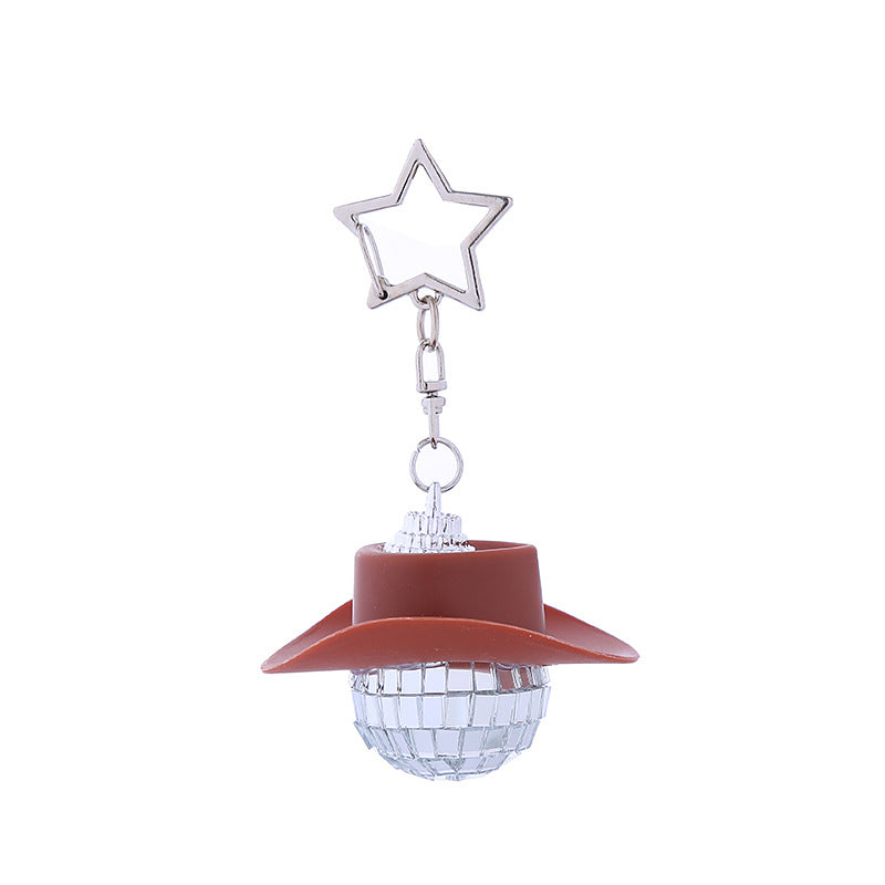 Wholesale Cowboy Hat Disco Mirror Ball Keychain ACC-KC-CT001