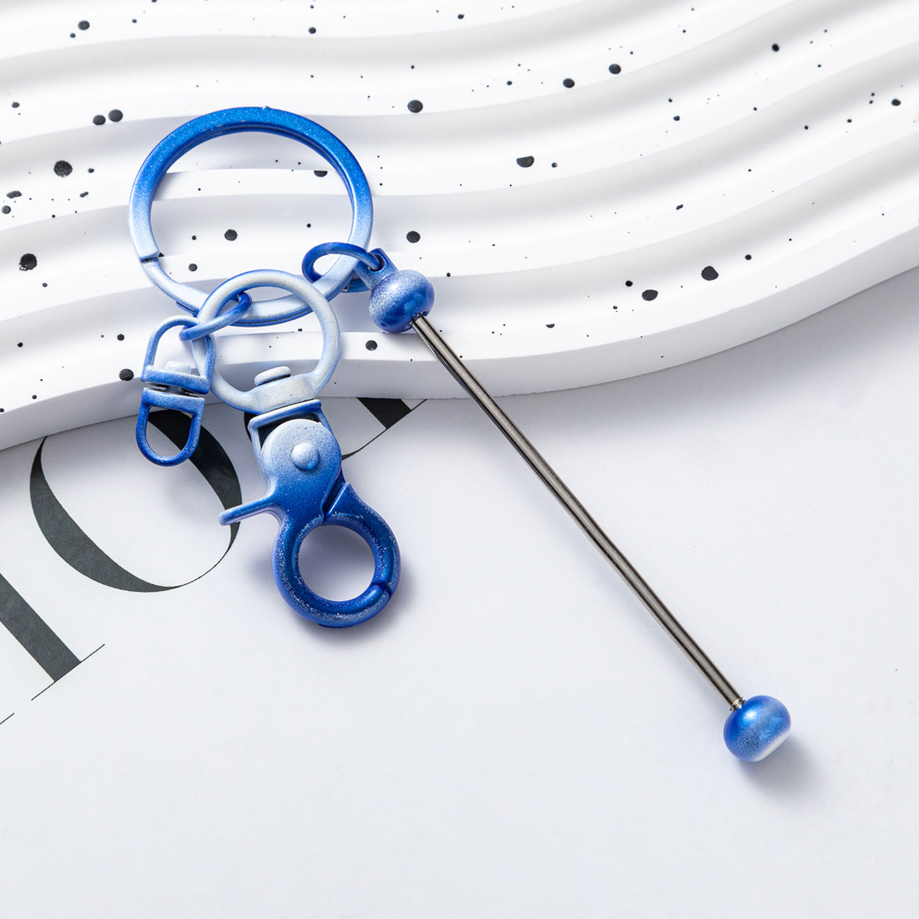 Wholesale Beadable Keychains Gradient Color DIY Beaded Keychains ACC-KC-HuaH009