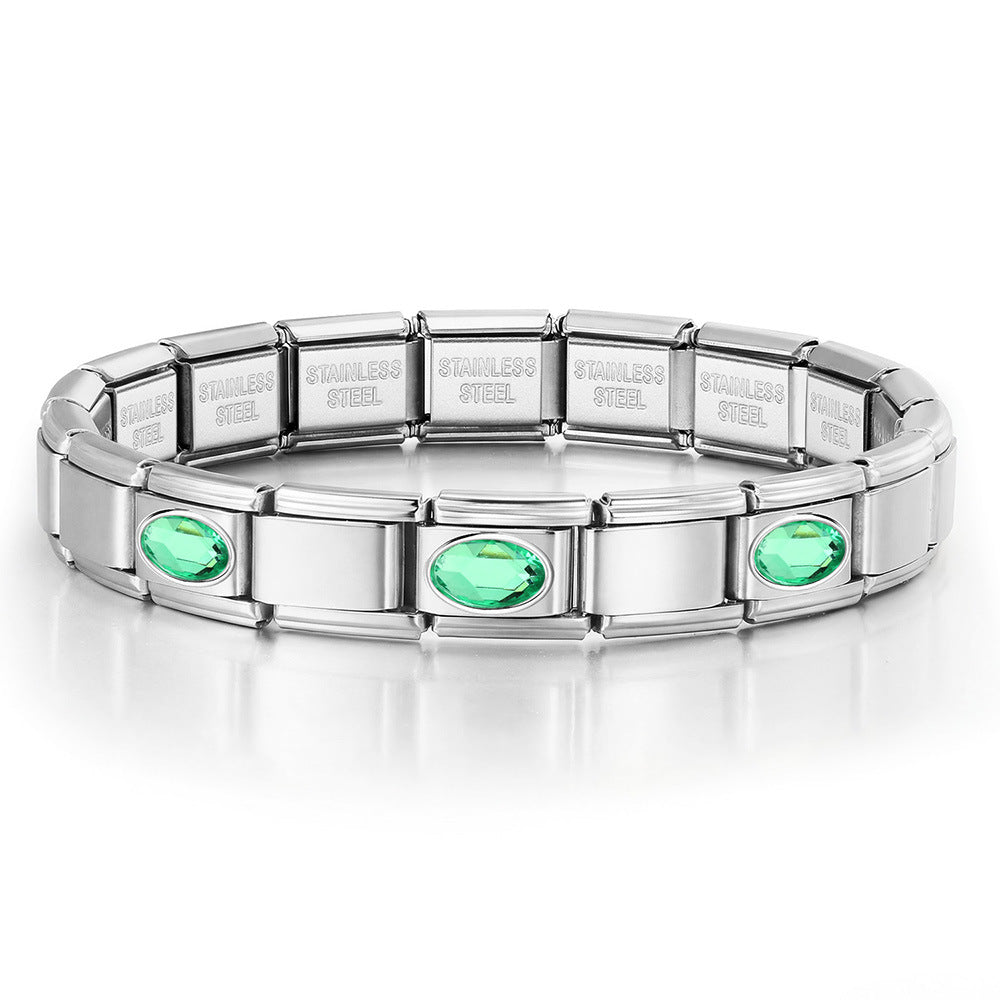 Wholesale Oval Stainless Steel Bracelet Set DIY Italian Module Charm Jewelry Accessory for Boutique Resale