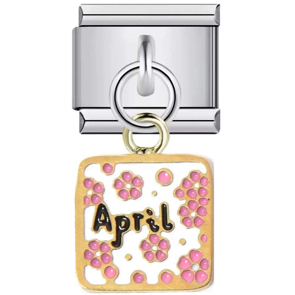 Wholesale Italian Charm Bracelet 9mm DIY Splicing Creative Pattern Pendant Titanium Steel Composable Bracelet