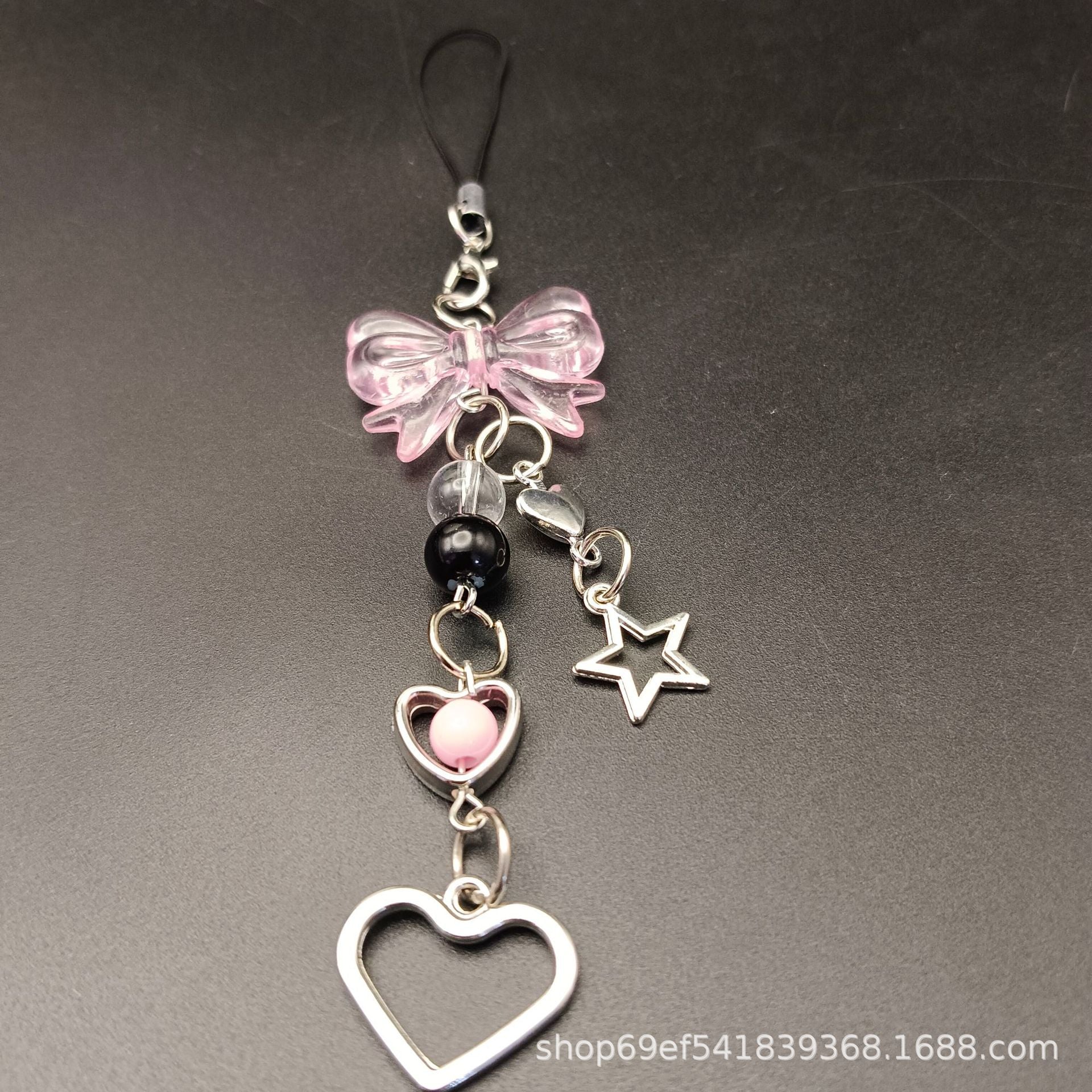 Wholesale All-match  Heart silver Star Bow Keychains