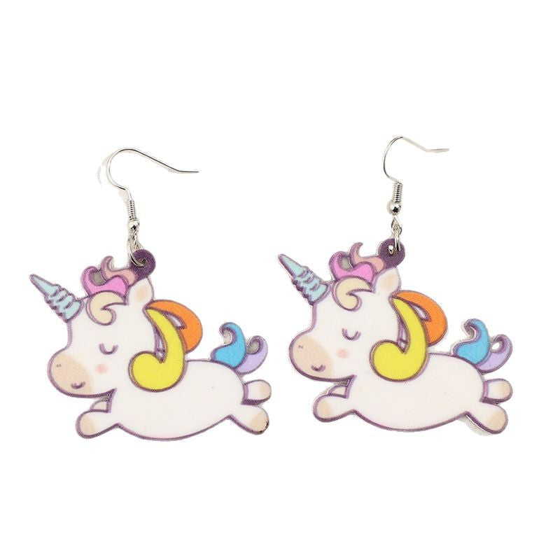Wholesale Cute Unicorn Acrylic Earrings