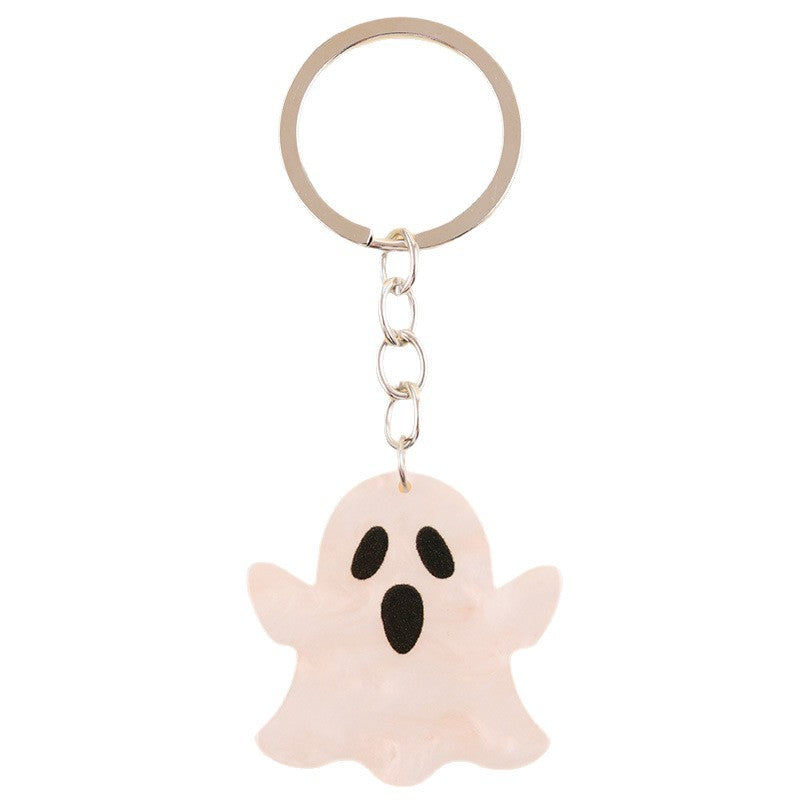 Wholesale Halloween series contrast color spider ghost bat acrylic cartoon keychain