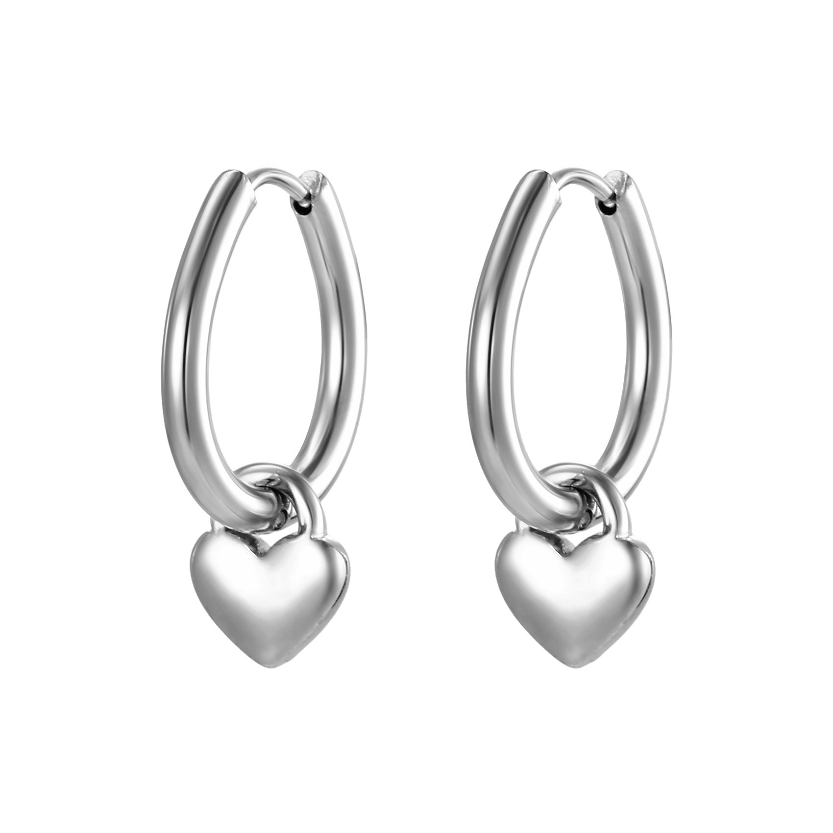 Wholesale  fashion personalized stainless steel water drop peach heart pendant earrings