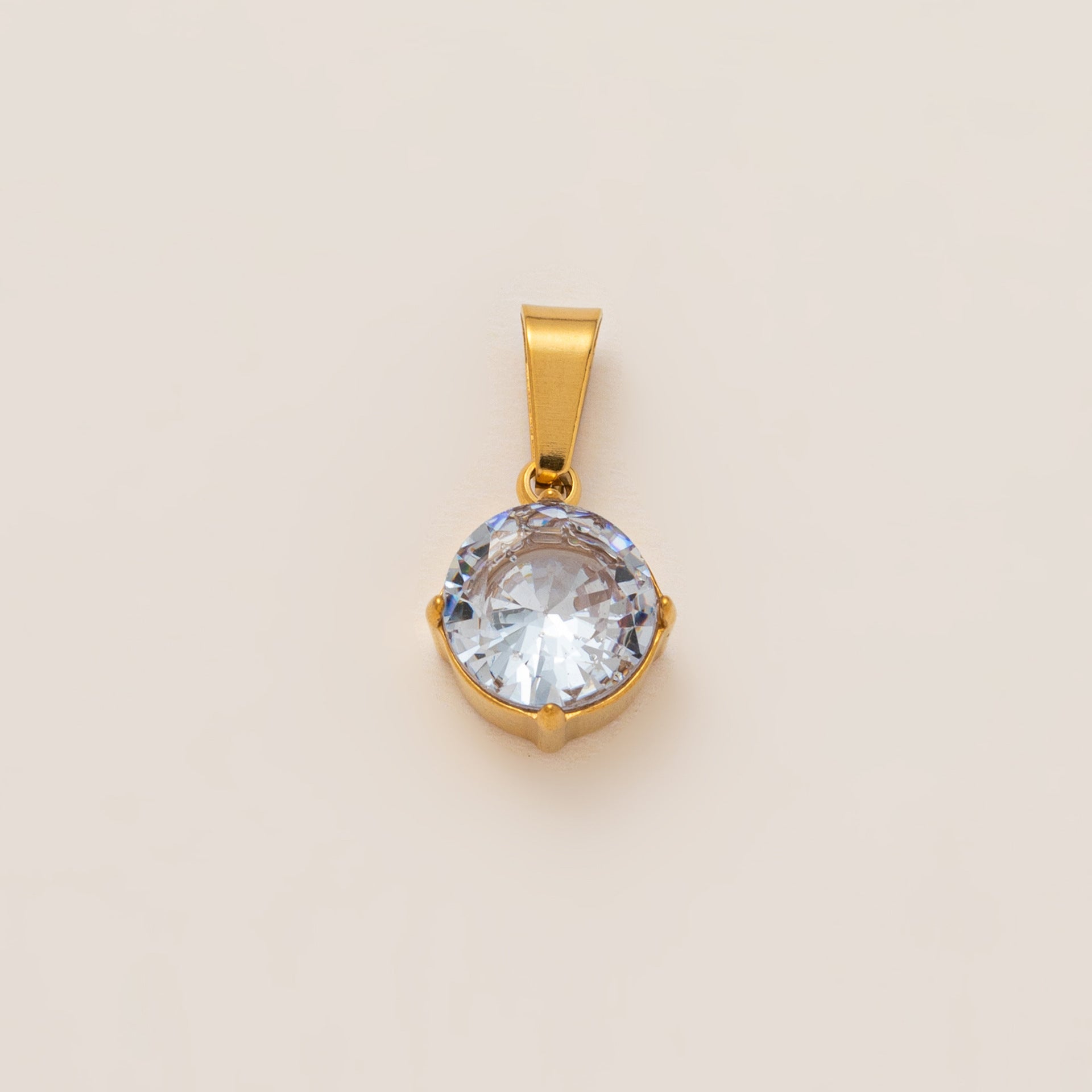 Wholesale Stainless steel pendant necklace with cubic zirconia