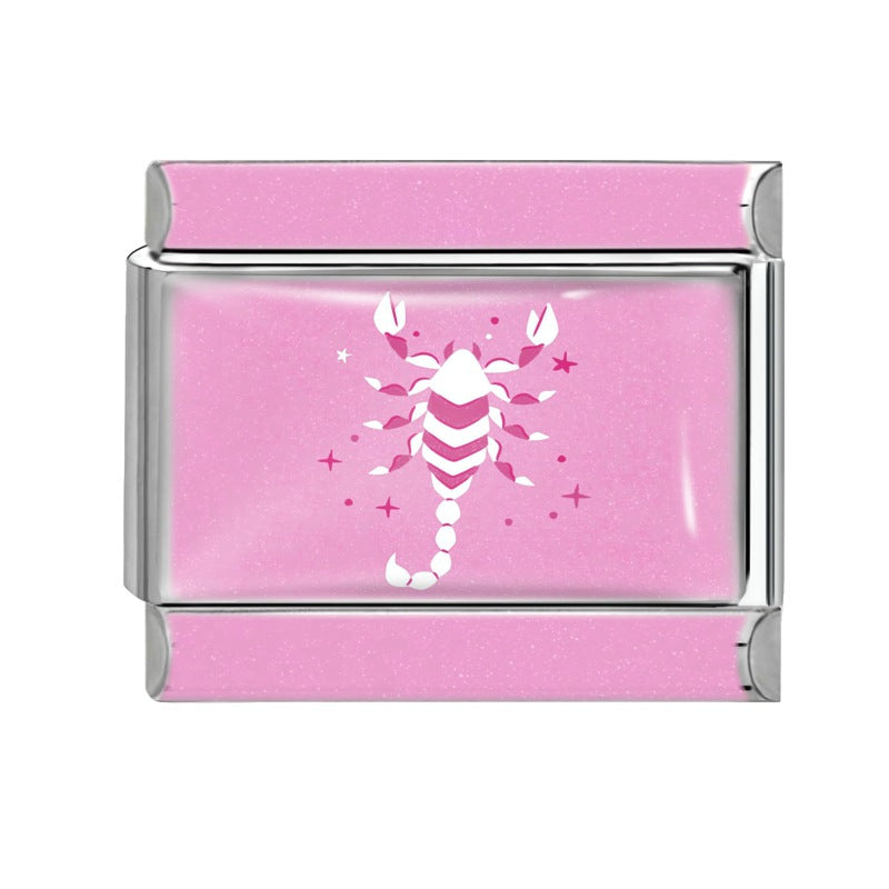 Wholesale 9mm Italian Charm Starter Bracelets DIY Pink 12 Contion Series Stainless Steel Composable Bracelet