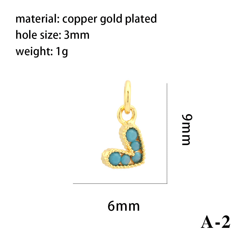 Wholesale 18K gold-plated color-preserving micro-inlaid zirconium heart-shaped pendant