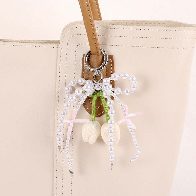 Wholesale  Wool Knitted Tulip Keychains