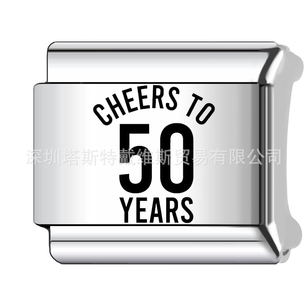 Wholesale 9mm Italian Charm Starter Bracelets DIY square Single Section Creative Stainless Steel Composable Bracelet