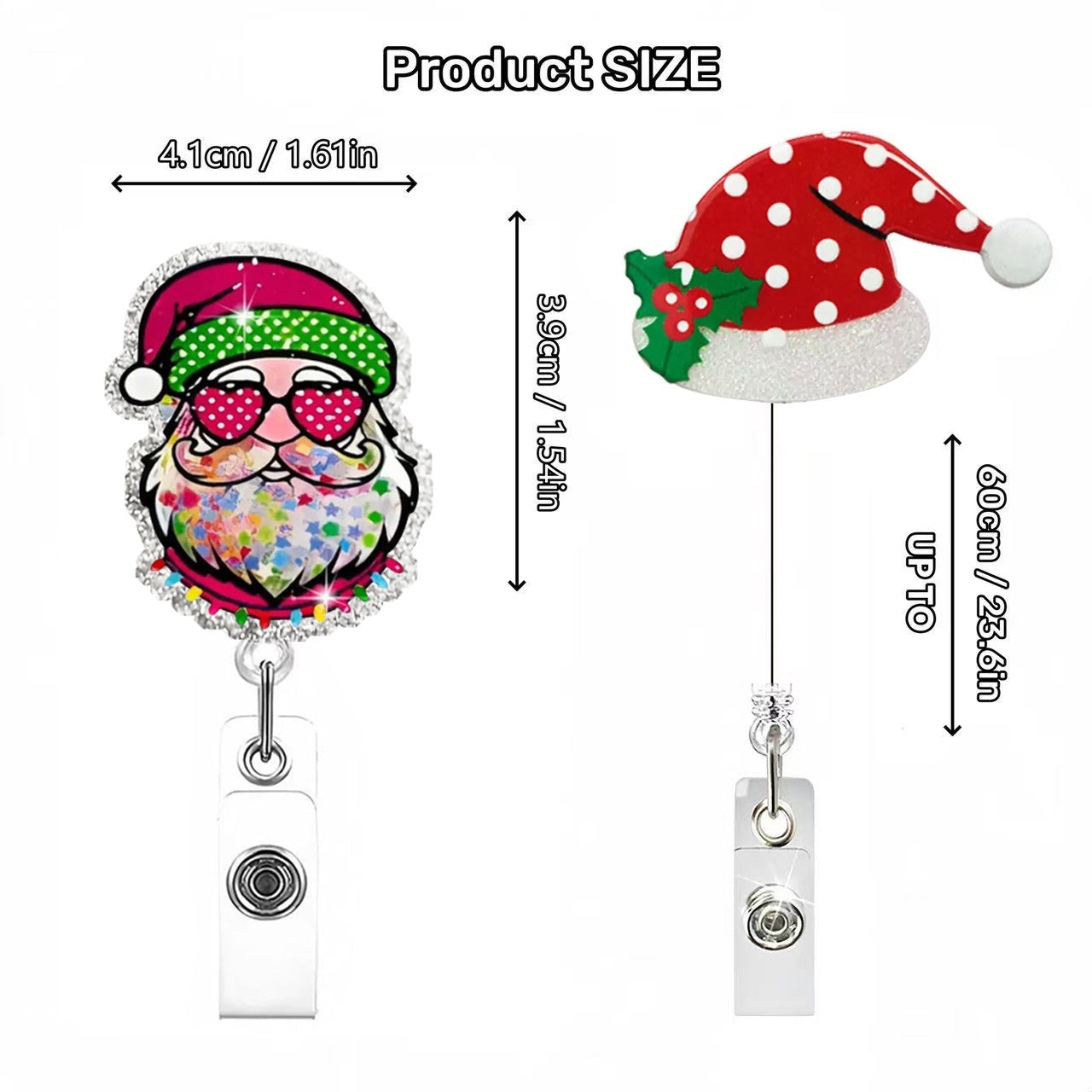Wholesale acrylic Christmas office staff name tag retractable badge