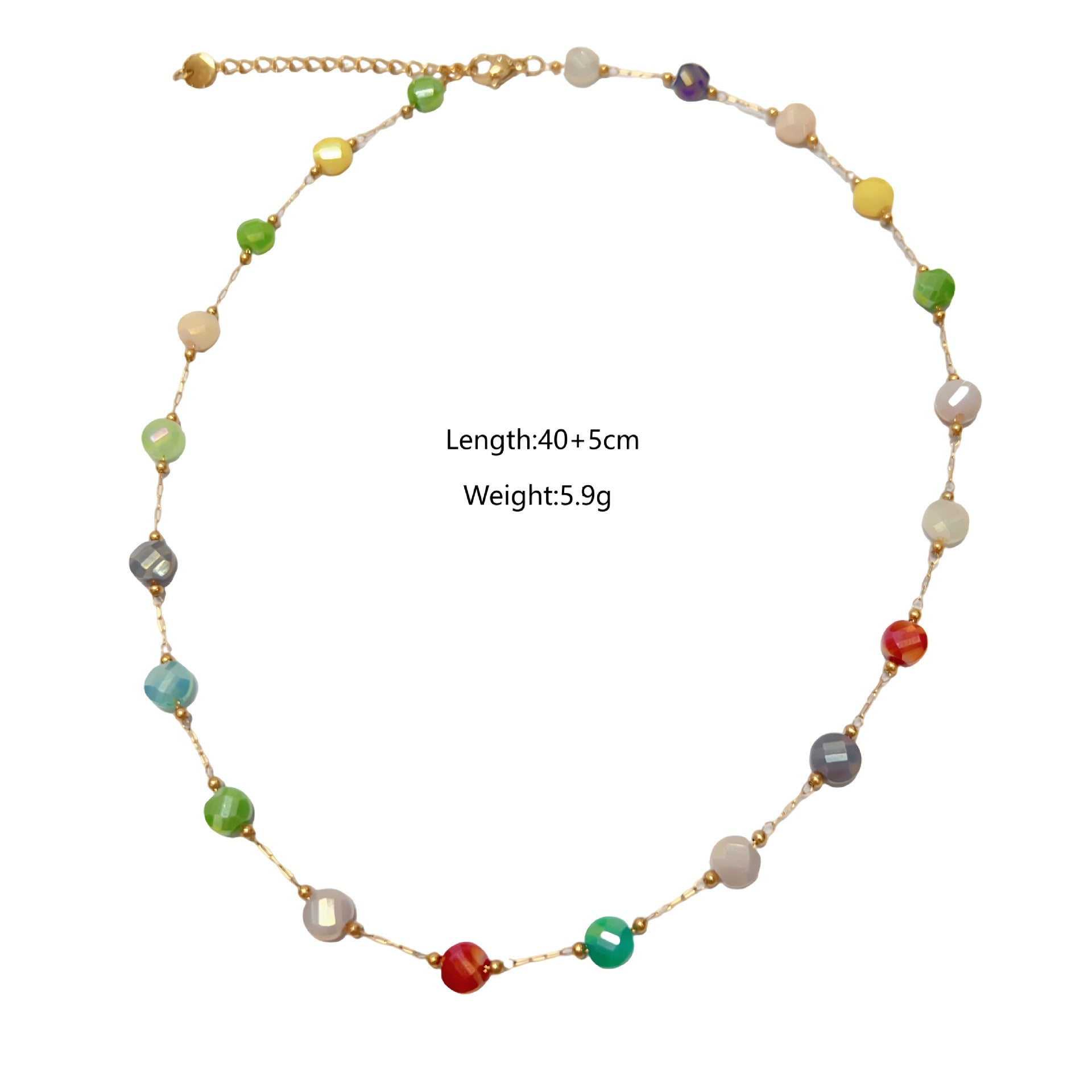 Wholesale stainless steel inlaid red shell pendant necklace colorful crystal zircon beaded  necklace