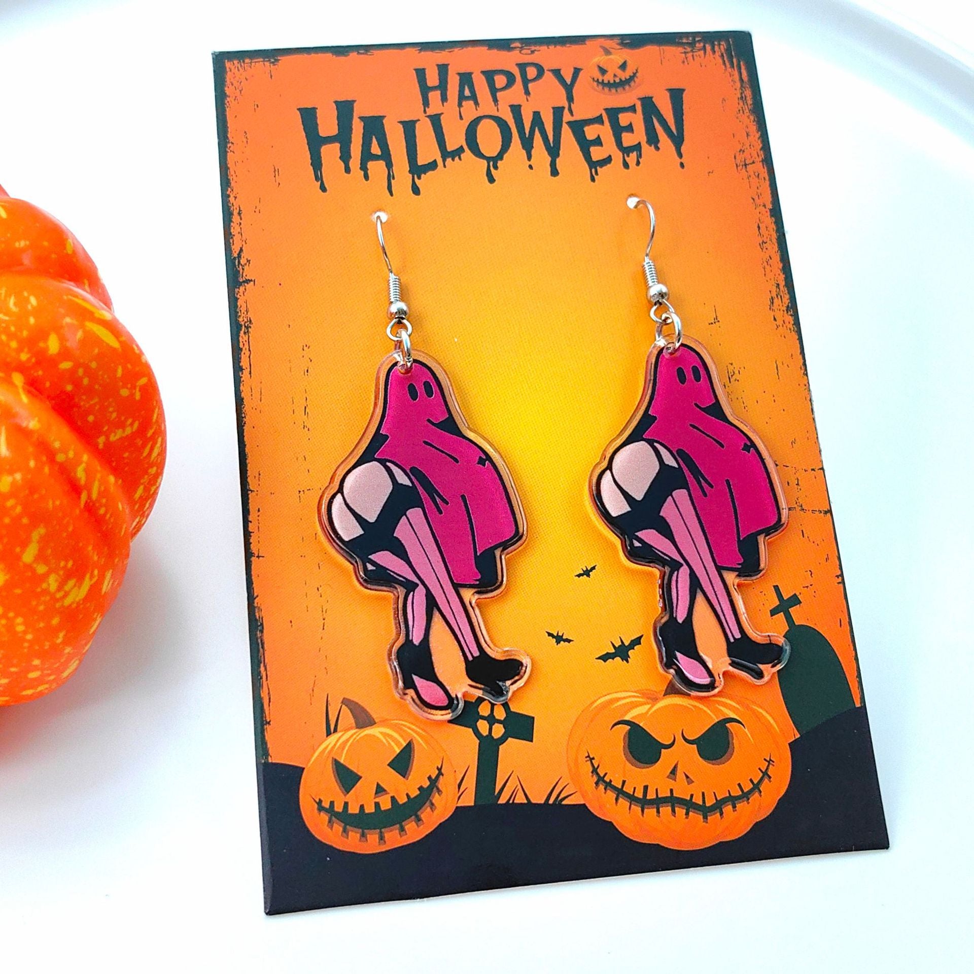 Wholesale Halloween Cartoon Acrylic Double Sided Printing Earrings ACC-ES-XiZhao024