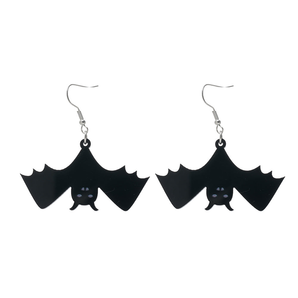 Wholesale  fashion acrylic bat earrings creative Halloween earrings