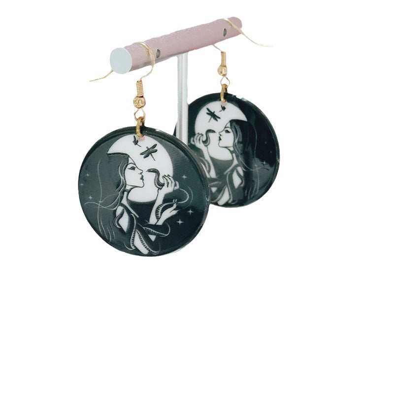 Wholesale   double-sided printing acrylic  earrings