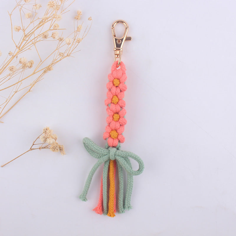 Wholesale Hand-woven Cartoon Flower Bow Lanyard Keychain ACC-KC-GuangTian068