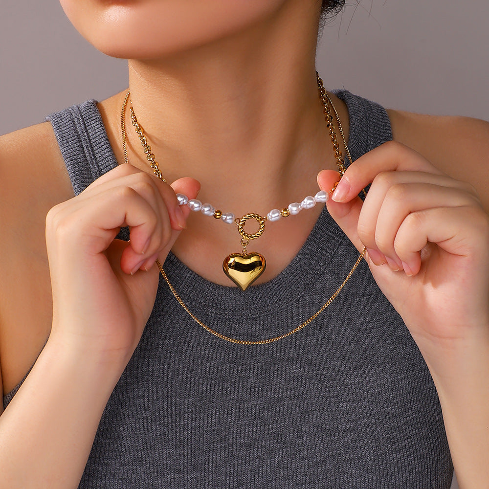 Großhandel Perle Light Luxury Perlen Love Love Heart Form Pendell