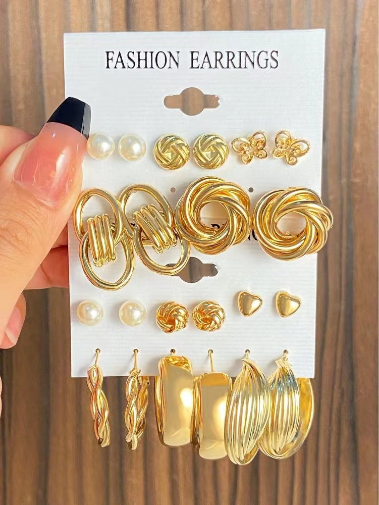 Wholesale Vintage Leopard Acrylic C-Shaped Acetate Earring Sets ACC-ES-MY025