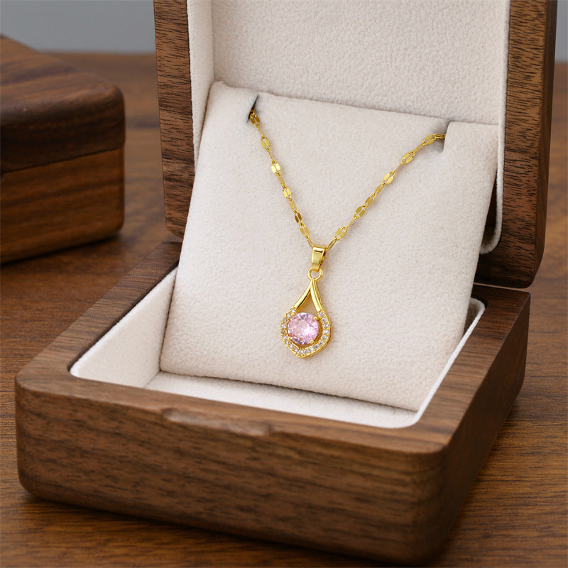 Wholesale Light Luxury Titanium Steel Necklace ACC-NE-Quanx007