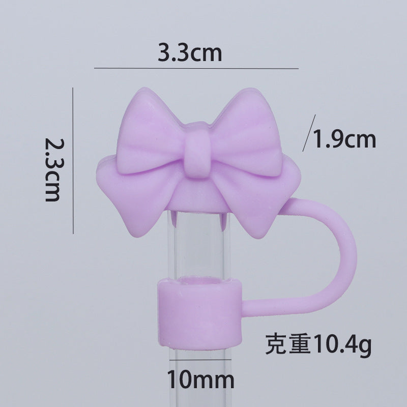 Wholesale 50pcs Bow 10mm Straw Cover Straw Tube Cap