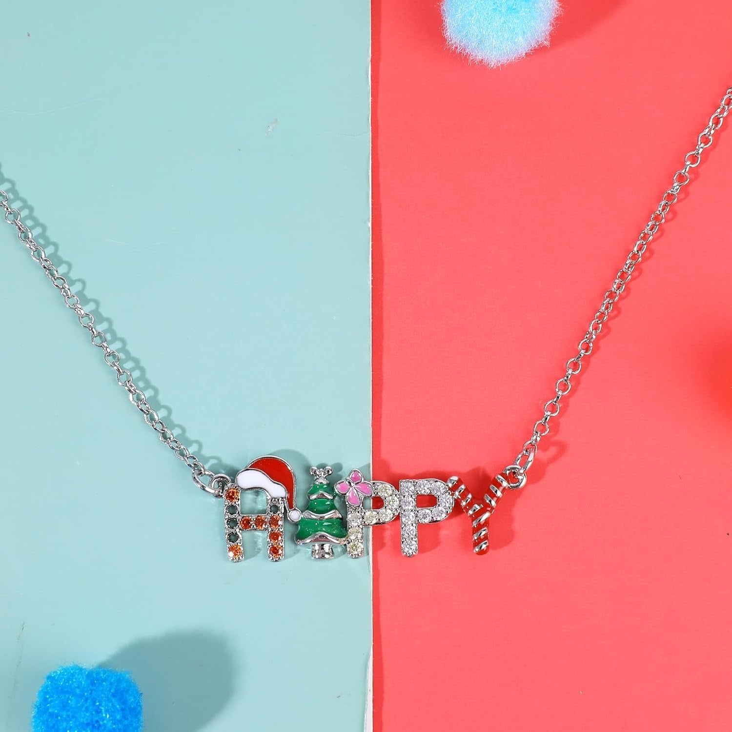 Wholesale Christmas  Tree Letter Necklace
