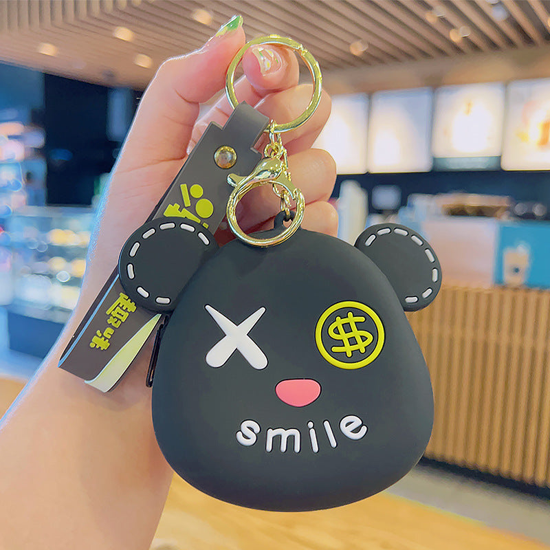 Wholesale Cute cartoon silicone wallet keychain