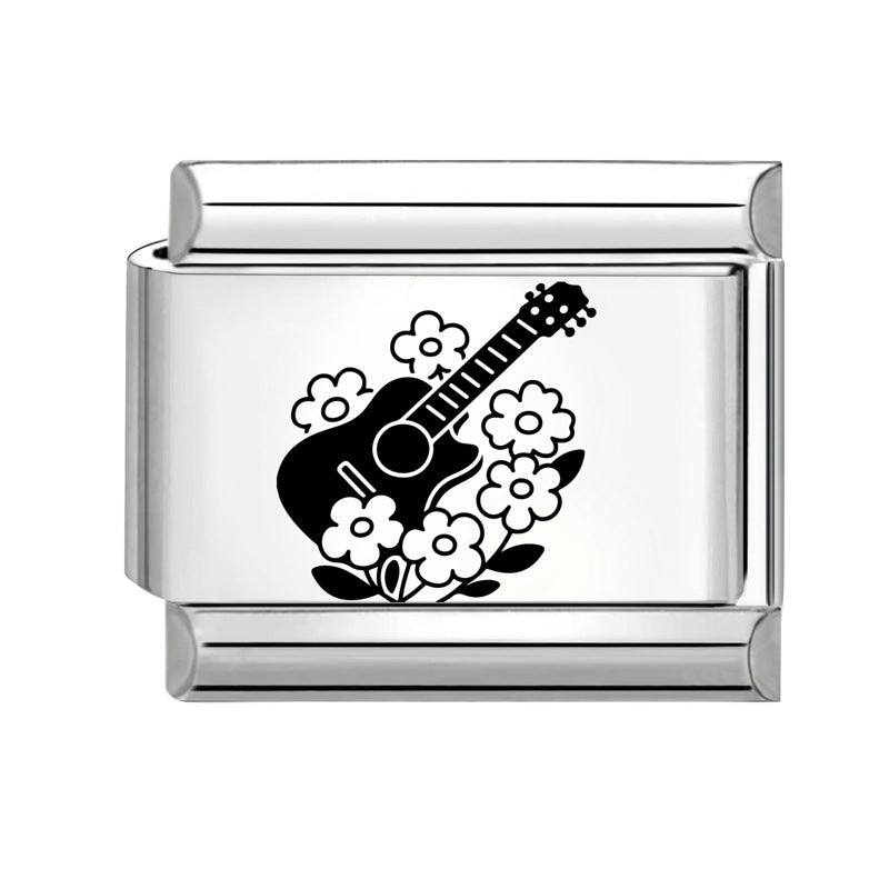 Wholesale 9mm Italian Charm Starter Bracelets DIY Black and white Creative Stainless Steel Composable Bracelet