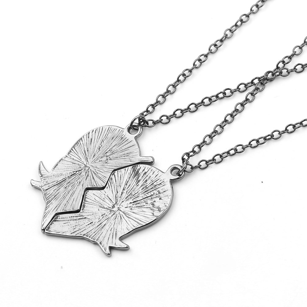 Wholesale  Two-Piece Heart Cigarette Lighter Alloy Oil Drop Pendant Necklace