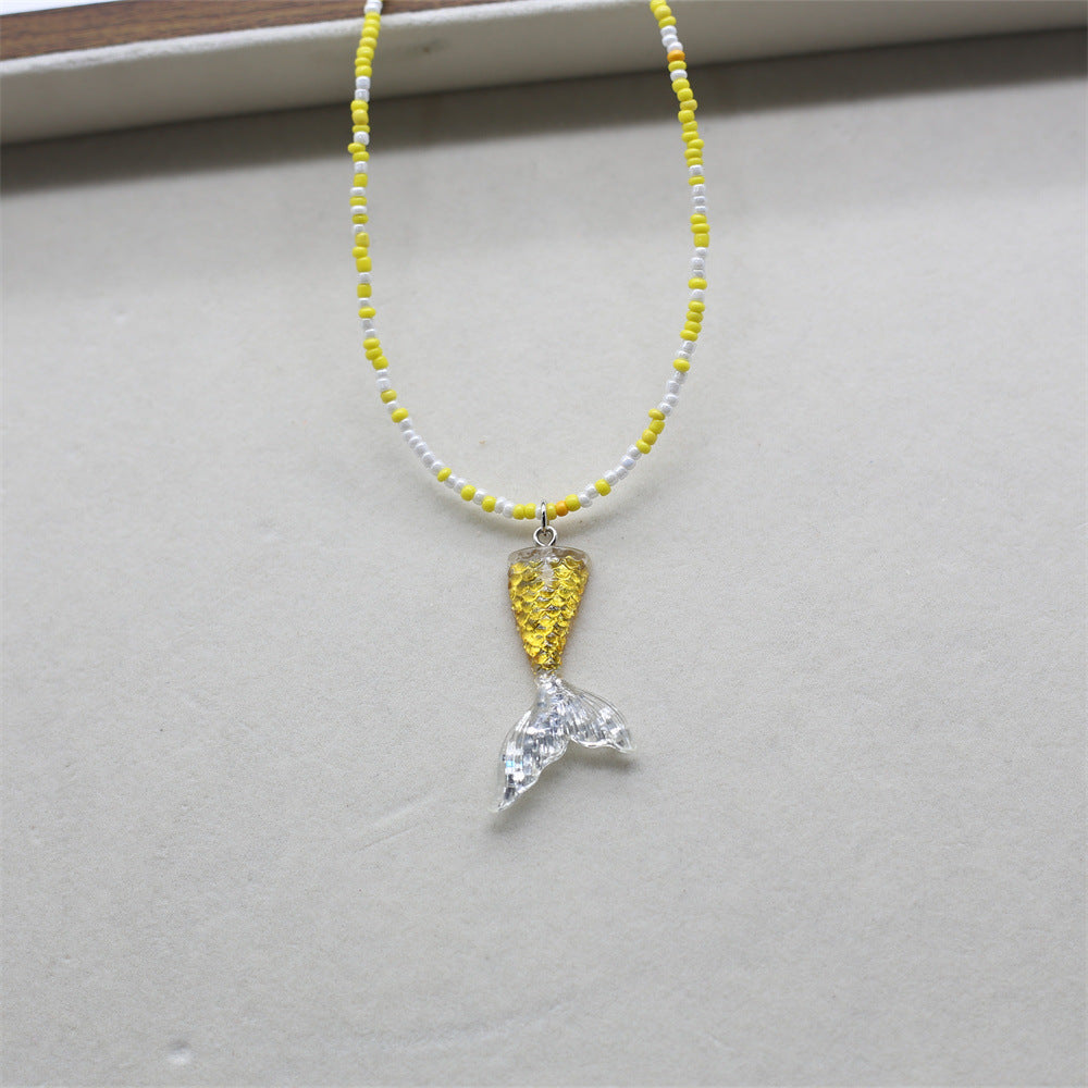 Wholesale Sequin Mermaid Tail Pendant Necklace
