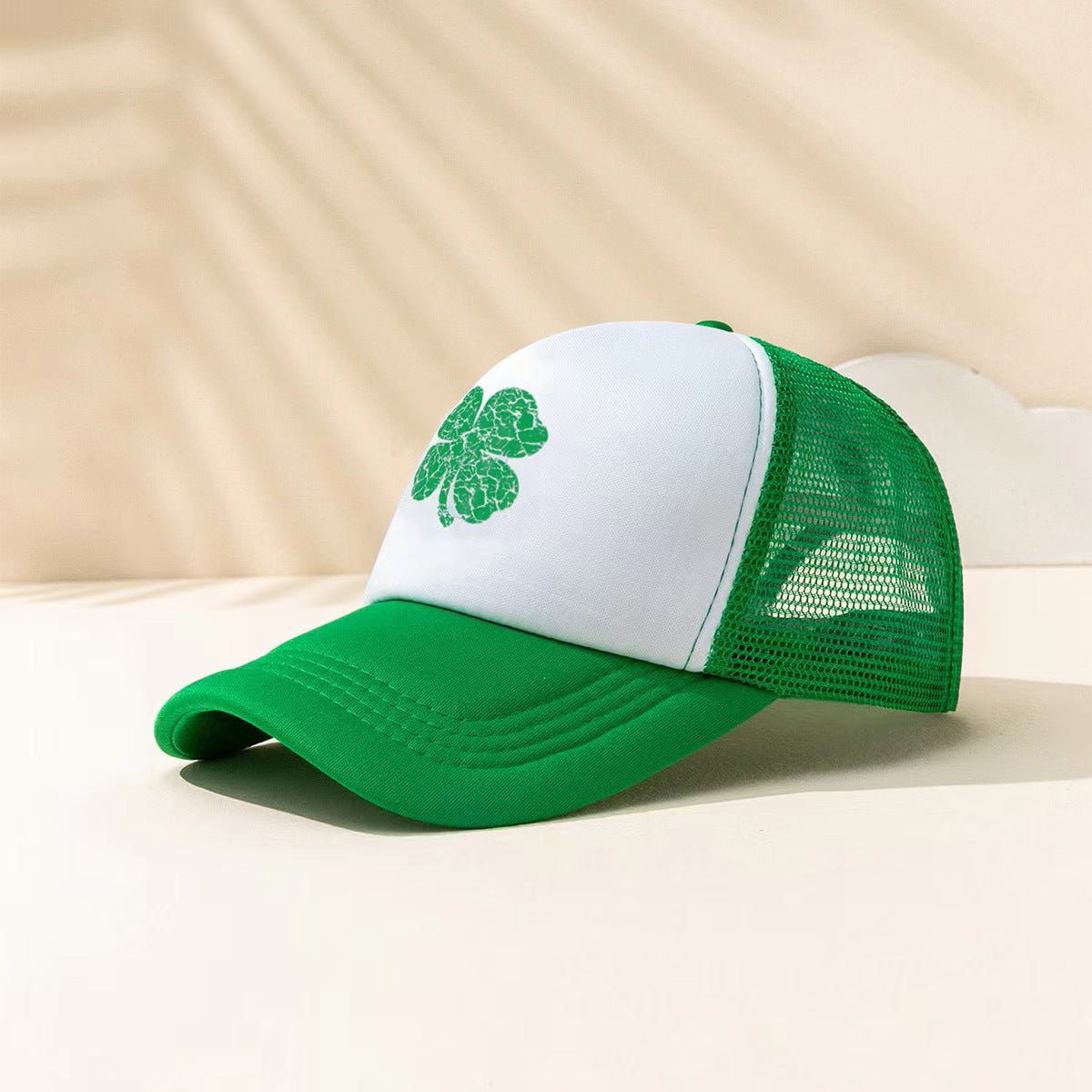 Wholesale St. Patrick's Day all-match printed cracked four-leaf clover baseball cap