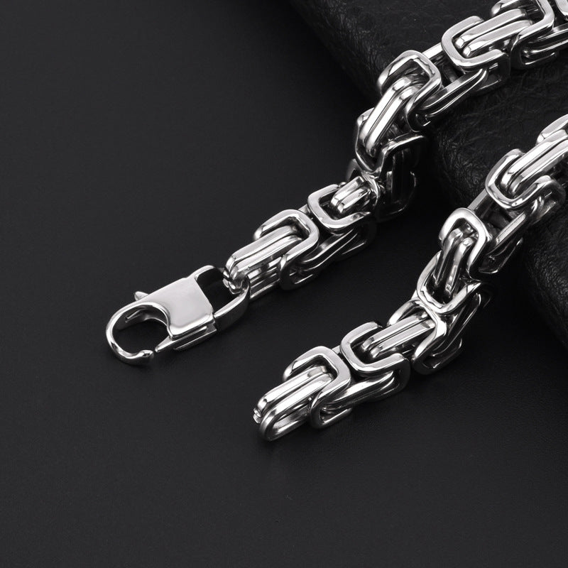 Bracciale multistrato a catena quadrata in acciaio al titanio all'ingrosso